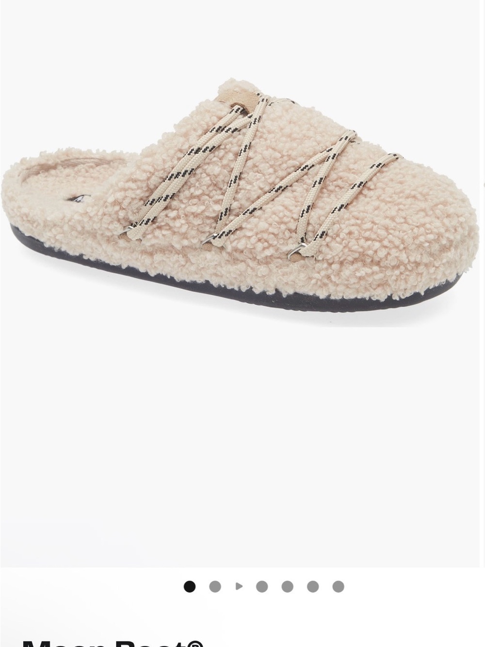 NWT Moon Boot Teddy Water Repellent Slipper US6 EU36